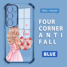 HONTINGA Samsung Galaxy S24 Plus ile Uyumlu Şeffaf Kılıfı Düşüme Önleyici Basitlik Anti Düşme Kamera Korumali Güzel Kız Desen Yumuşak Silikon Telefon Kılıfı Kadın ve Erkek Için Uygundur K3-0194