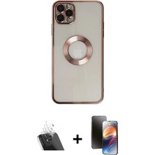 İlkyaz Fashion Ieg™ iPhone 11 Pro Kılıf Pusula Form - Siyah 3D Antistatik Mat Seramik Nano Ekran Koruyucu + Şe