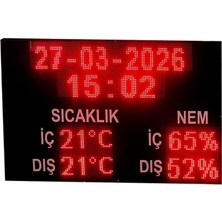 Sanec LED Tarih Saat Sıcaklık Nem Göstergesi 130X83CM – Wifi Kontrollü Endüstriyel Dijital Tabela