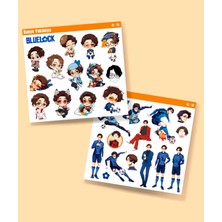 Minithingsart Bluelock- Kenyu Yukimiya -Parlak Kağıt -2li Sticker Set-Telefon Süsleme Blue Lock -Futbol Sticker
