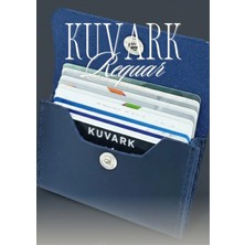 Kuvark Requar Kutu Kartlık | Yatay Model | Hakiki Dana Derisi | Lacivert