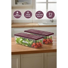 Selka Home 2 Adet 2 Lt. Nora Organizer Buzdolabı Buzluk Düzenleyici Saklama Kabı