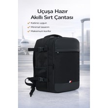 D'Vers Smart Kabin Boy Laptop ve Tablet Bölmeli, Suya Dayanıklı, Seyahat, Sırt, Valiz Çantası