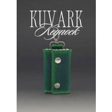Kuvark Keynock Hakiki Deri Anahtarlık - 6 Anahtar Kapasiteli Anahtarlık - Yeşil