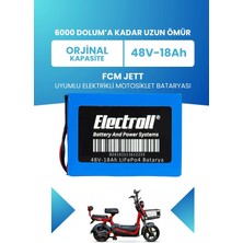 Electroll Fcm Jett Batarya (Standart Kapasite) Lifepo4 48V 18AH Elektrikli Motorsiklet Bataryası