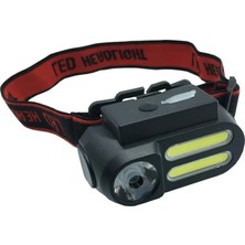 gold  nf-611 650lm led + cob kafa lambası 18650 pilli usb şarjlı 4 mod 90° döner suya dayanıklı kamp av feneri