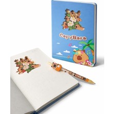 Medy Store Capybara 3D Katmanlı Noktalı Defter + Capybara 0.7 Versatil Kalem Seti