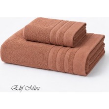 Elif Mira 2 Parça Banyo Havlusu Seti Pamuklu Sude 70X140 + 50X85 cm