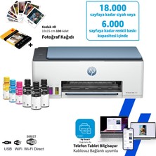 Hp Renkli Tanklı Mürekkep Püskürtmeli Yazıcı Wi-Fi Kablosuz Baskı Tarama Fotokopi LCD Ekranlı Airprint ve Mopria Destekli Yüksek Kapasiteli Tank Yazıcı