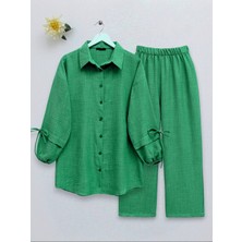 Modamorfo Kolu Lastikli Bağcık Detaylı Ikili Takım   -Yeşil