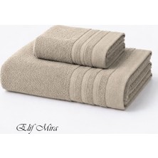 Elif Mira 2 Parça Banyo Havlusu Seti Pamuklu Sude 70X140 + 50X85 cm