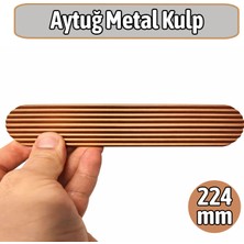 Badem10 Aytuğ 224 mm Rose Renk Çekmece Kulp Geniş T Oval Çizgili Modern Dolap Kapak Kulpu Dayanıklı Metal