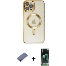 İlkyaz Fashion Ieg™ iPhone 12 Pro Max Kılıf Nova Işık Özel Seri - Siyah 360 Mat Full Body Arka Koruyucu + Go