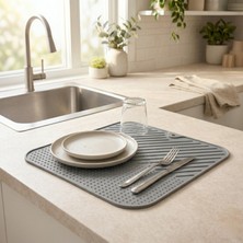 ChefTime Silikon Bulaşık Kurutma Matı Kaymaz Su Tutmaz Mutfak Matı