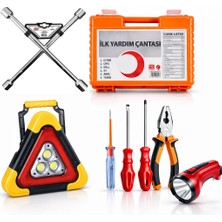 Toptancı Amca Trafik Seti 2026 Yönetmeliğine Uygun 8 Parça Bijon-Reflektör-Tornavida-Pense-Fener-Ilkyardım