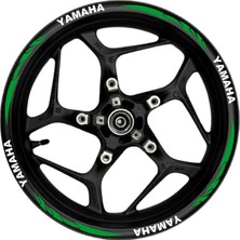 Allivo Yamaha Beyaz Yazılı  Yeşil Reflektif Pençe Şeritli