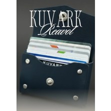 Kuvark Reavol Kutu Kartlık | Yatay Model | Hakiki Dana Derisi | Siyah