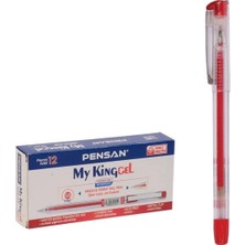 Pensan My-King Jel Metal Klips Kalem Kırmızı 12 Adet