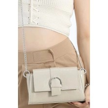 Lovely Store Kadın Deri Görünümlü Toka Detaylı Zincirli Omuz ÇANTASI(23X13)