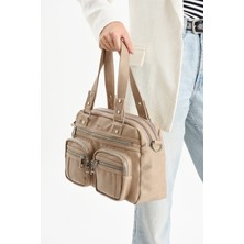 MEGA Kadın Omuz Çantası – Çok Cepli Büyük Boy El ve Kol Çantası