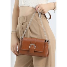 Lovely Store Kadın Deri Görünümlü Toka Detaylı Zincirli Omuz ÇANTASI(23X13)
