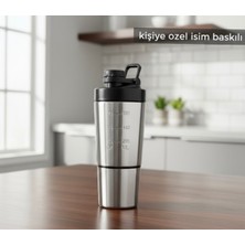 PremiumPort 700 ml Çelik Sporcu Suluğu, Kişiye Özel Isim Baskılı, Sağlıklı Içecekler
