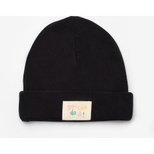 Le Mabelle Siyah Mottolu Çocuk Bere