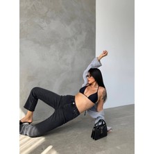 Aida Fashion Kesik Paça Boyfit Jeans