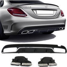 Dmb Mercedes C Serisi W205 C63 Arka Tampon Difüzörü Amg Uyumlu 2014-2019 Arası