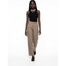 Funda Hayta Kadın Bej Minimal Dokuma Kimono Hafif Yazlık Şık Katman