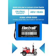Electroll Kuba Viper 5000 Batarya (Standart Kapasite) Lifepo4 48V 18AH Elektrikli Motorsiklet Bataryası