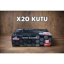 Lidopack Siyah Nitril Eldiven L Beden  20 Paket X100 Adet