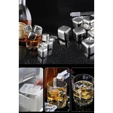 Tasarım Evi 4 Adet Paslanmaz Çelik Buz Kalıbı Viski Soğutma Taşı Yeniden Kullanılabilir Buz Viski Taşı