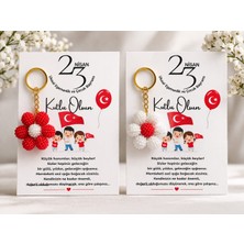 23 Nisan Hediyelik Papatya Anahtarlık  10 Adet