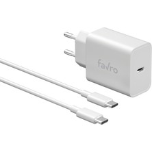 Favro 30W Pd Usb-C Şarj Başlık + Type-C Şarj Kablosu