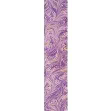 ElifEbru Exclusive Handicrafts Ebru Sanatı El Yapımı Lila Mor Sarı Beyaz Krep Ipek Kadın Fular Mf 158
