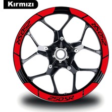 Allivo Kırmızı Cf Moto 250 Sr Geniş Jant Sticker Etiket Modeli