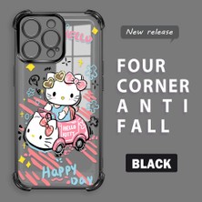 HONTINGA iPhone 15 Pro Max ile Uyumlu Şeffaf Kılıfı Düşüme Önleyici Basitlik Anti Düşme Kamera Korumali Hello Kitty Desen Yumuşak Silikon Telefon Kılıfı Kadın ve Erkek Için Uygundur K3-0193