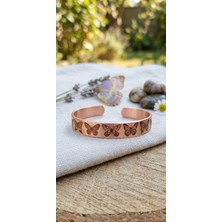 Fty Takı Kelebek Desenli Antik Bakır Kelepçe Bileklik - Rose Gold Bahar Esintisi