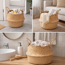 Wowo Katlanabilir Hasır Sepet Çok Amaçlı Düzenleyici 1 Adet