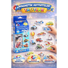 Denapcal Manyetik Bloklar Taşıtlar Kartları Manyetik Eğitici Aktivite Seti 3 Yaş+ 30 Parça