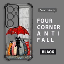 HONTINGA Samsung Galaxy S25 Ultra ile Uyumlu Şeffaf Kılıfı Düşüme Önleyici Basitlik Anti Düşme Kamera Korumali Kedi Desen Yumuşak Silikon Telefon Kılıfı Kadın ve Erkek Için Uygundur K3-0188