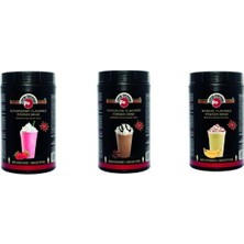 PremiumPort Lezzetli 1 Kg'lik 3'lü Milkshake Seti: Çikolata, Muz, Çilek