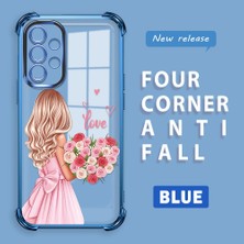 HONTINGA Samsung Galaxy A52S 5g ile Uyumlu Şeffaf Kılıfı Düşüme Önleyici Basitlik Anti Düşme Kamera Korumali Güzel Kız Desen Yumuşak Silikon Telefon Kılıfı Kadın ve Erkek Için Uygundur K3-0194