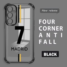 HONTINGA Samsung Galaxy A05S ile Uyumlu Şeffaf Kılıfı Düşüme Önleyici Basitlik Anti Düşme Kamera Korumali Cr7 Desen Yumuşak Silikon Telefon Kılıfı Kadın ve Erkek Için Uygundur K3-0195