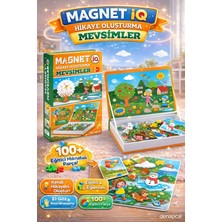 Denapcal Manyetik Bloklar Eğitici Puzzle Oyun Seti Kartlı Mevsimler Manyetik Eğitici Hikaye Oluşturma