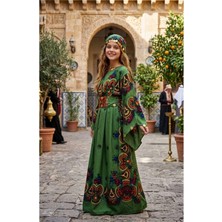 Yöresel Hamavi Çocuk Elbise (Şal ve Kuşak Birlikte) Mezuniyet 23 Nisan Çocuk Kaftan Çoçuk Abiye