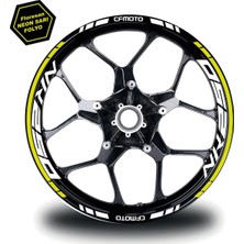Allivo Cfmoto NK250 Jant Sticker Iç & Dış Takım Etiket Modeli Neon Sarı - Beyaz