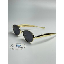 Botela V2 | Güneş Gözlüğü Gold Çerçeve Siyah Cam Renk 57-21-140