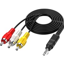 Polaxtor Av Kablo 3 Rca To Aux 3.5mm 1.5 Metre (Tüplü Tvye Hd Uydu Bağlar)